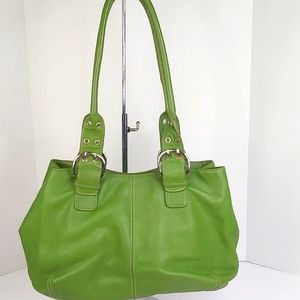 COPY - TIGANELLO GREEN LEATHER HANDBAG,good overall condition,measurements on p…